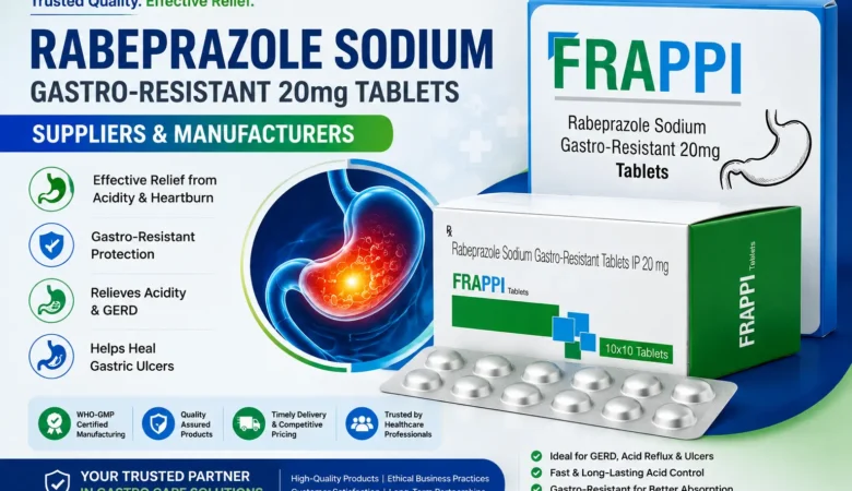 Rabeprazole Sodium Gastro-Resistant 20mg Tablets Suppliers – Trusted Quality by Gempharr Healthcare